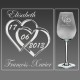 Mariage, St Valentin, alliances, verrerie, verre à vin, bague