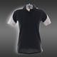 Polo racing femme noir-gris-blanc