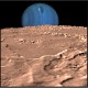 Neptune sur l'horizon de Triton